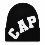 Project Capri Black Logo Beanie front side