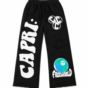 Project Capri Black Graphic Fleece Sweatpants