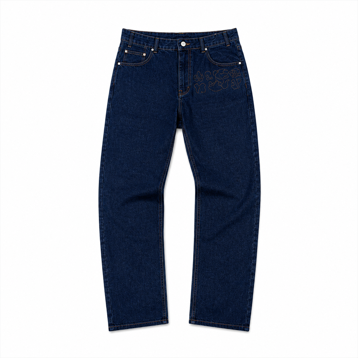 Project Capri Dark Blue Embroidered Jeans Project Capri Dark Blue Embroidered Jeans