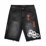 Project Capri Distressed Black Denim Jorts