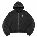 Project Capri Distressed Black Zip Hoodie