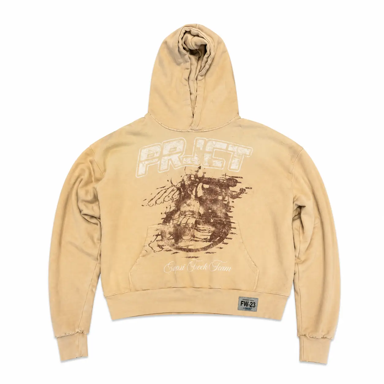 Project Capri Priest Graphic Hoodie Project Capri Priest Graphic Sand Hoodie in sand color with priest graphic on front.