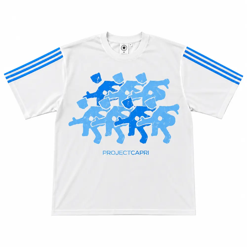 Project Capri White Blue Graphic T-Shirt Project Capri White Blue Graphic T-Shirt