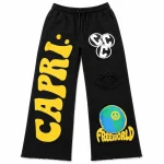 Project Capri Yellow Graphic Fleece Sweatpants