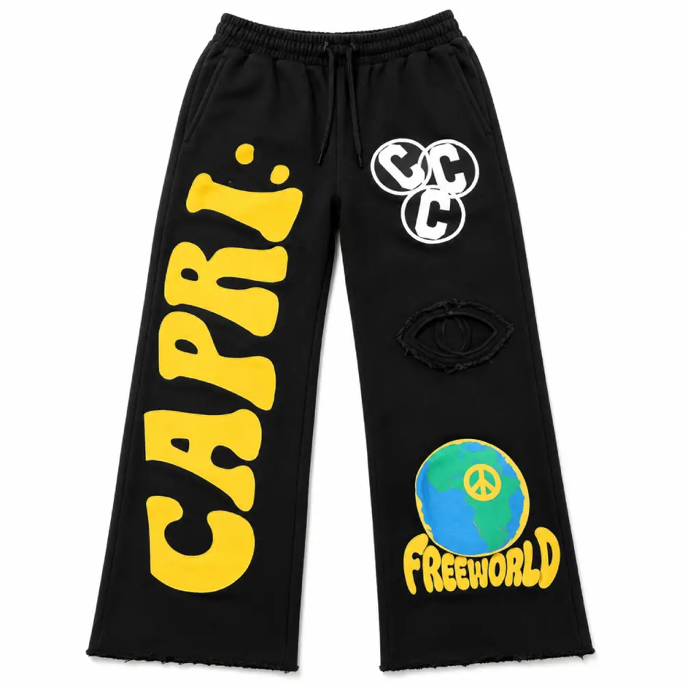 Project Capri Yellow Graphic Fleece Sweatpants Project Capri Yellow Graphic Fleece Sweatpants